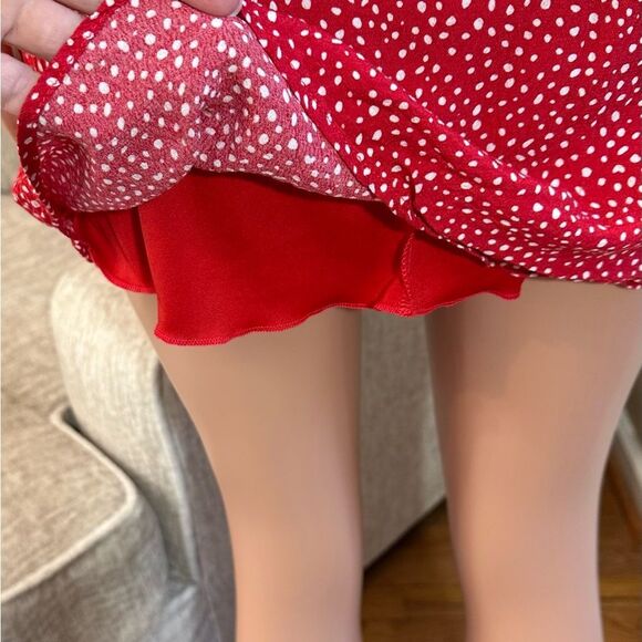 Silk blend Red Polka Dot Wrap Dress - Picture 10 of 16